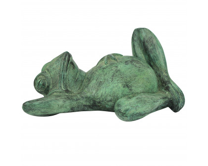 Toscano - Spitting Lazy Frog Emerald Verde Garden Statue