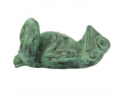 Toscano - Spitting Lazy Frog Emerald Verde Garden Statue