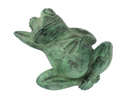 Toscano - Spitting Lazy Frog Emerald Verde Garden Statue