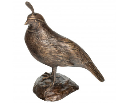 Toscano California Quail Solid Garden Statue - Male