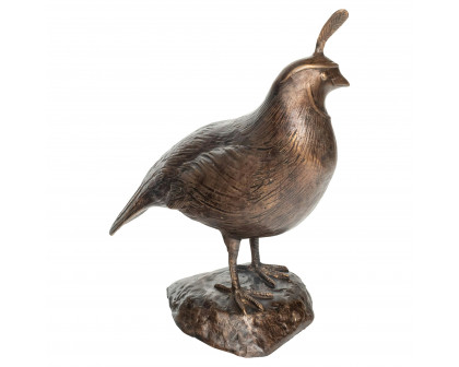 Toscano California Quail Solid Garden Statue - Male