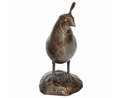 Toscano California Quail Solid Garden Statue - Male