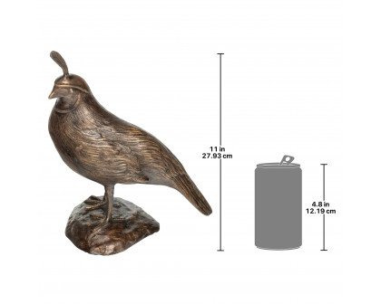 Toscano California Quail Solid Garden Statue - Male