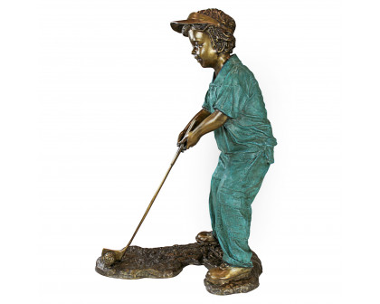 Toscano Gabe the Boy Golfer Garden Statue