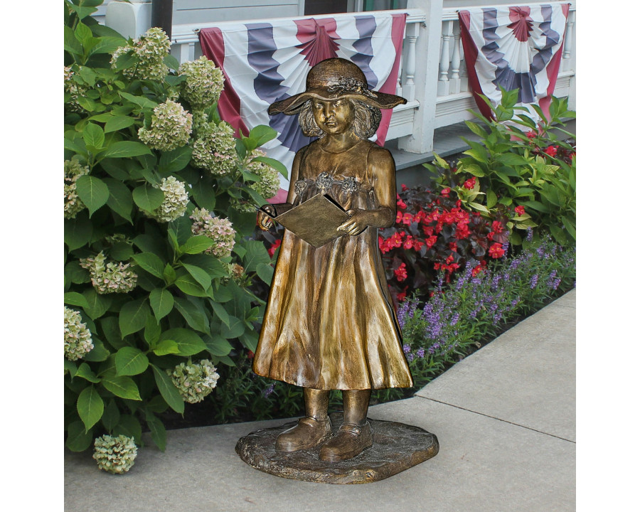 Toscano - Beulah Sundress Little Girl Reading Garden Statue