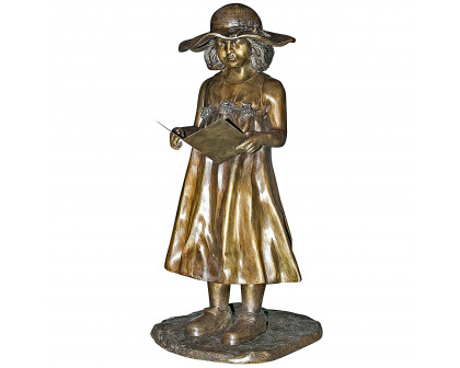 Toscano - Beulah Sundress Little Girl Reading Garden Statue