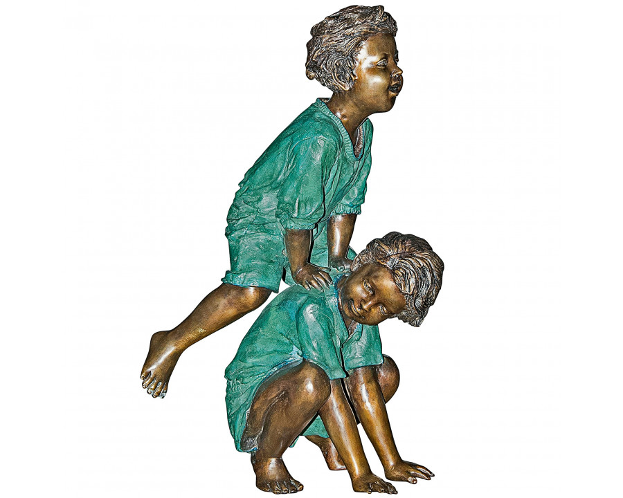 Toscano - Leap Froggin Playing Boys Garden Statue