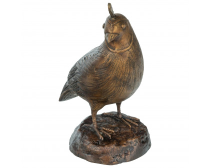 Toscano California Quail Solid Garden Statue - Female