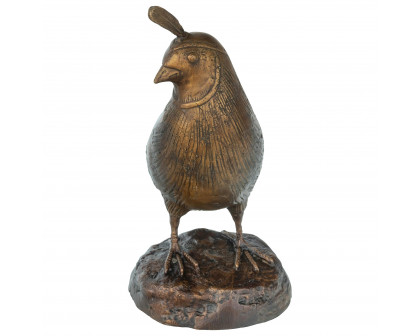 Toscano California Quail Solid Garden Statue - Female