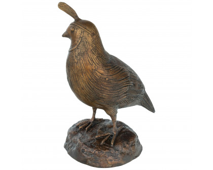 Toscano California Quail Solid Garden Statue - Female