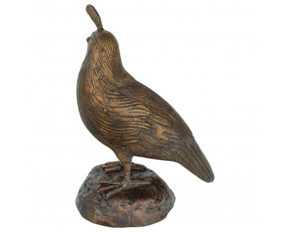 Toscano California Quail Solid Garden Statue - Female