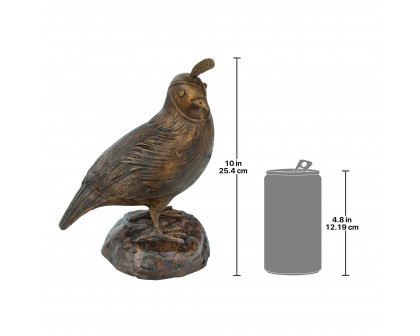 Toscano California Quail Solid Garden Statue - Female