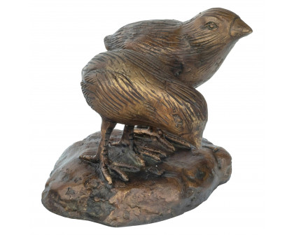 Toscano California Quail Solid Garden Statue - Twin Baby