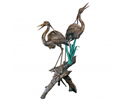 Toscano - Two Herons on a Log Garden Statue