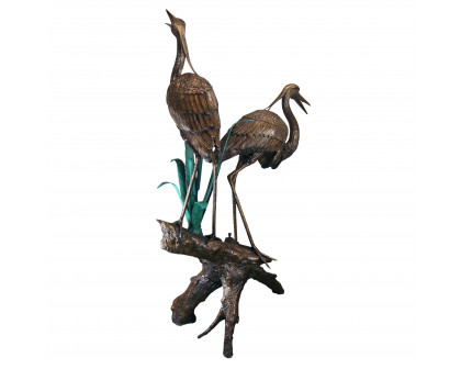 Toscano - Two Herons on a Log Garden Statue