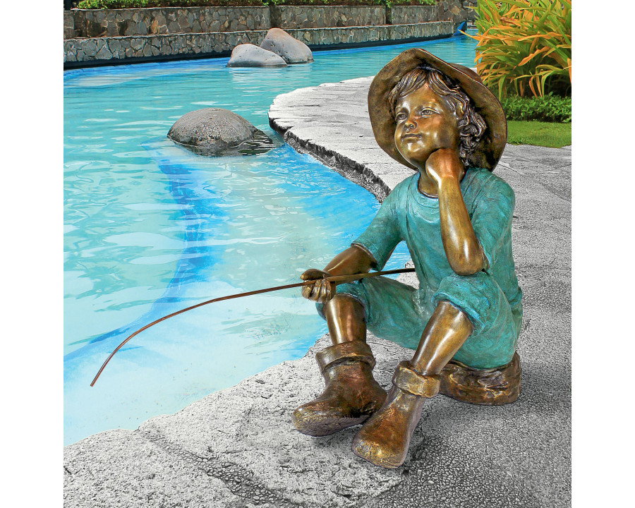 Toscano - Fish Wish Fisherboy Garden Statue