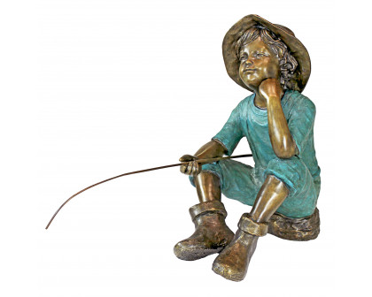 Toscano - Fish Wish Fisherboy Garden Statue