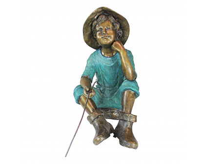 Toscano - Fish Wish Fisherboy Garden Statue