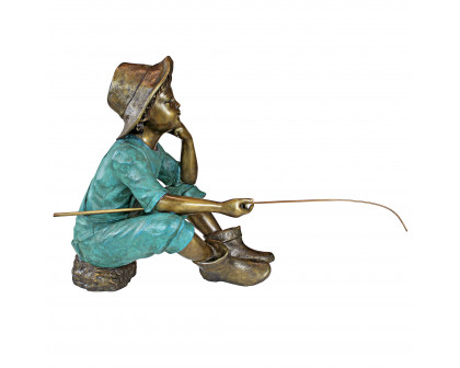 Toscano - Fish Wish Fisherboy Garden Statue