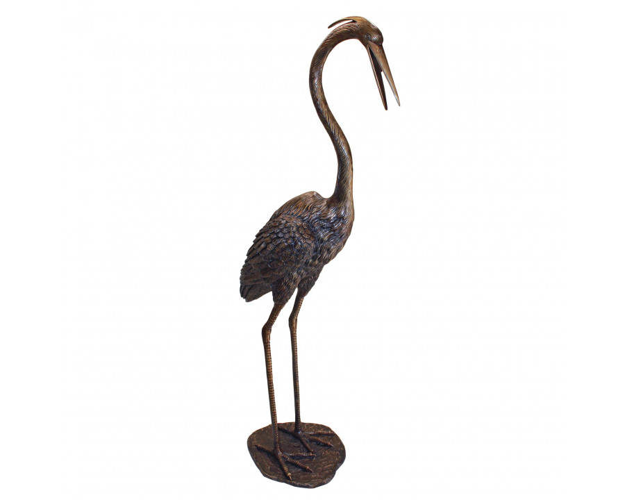 Toscano Grande Heron Garden Statue - Head High