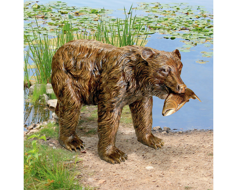 Toscano - Fisherman Bear Garden Statue