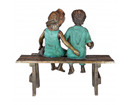 Toscano - Read to MeBoy and Girl on Bench Garden Statue