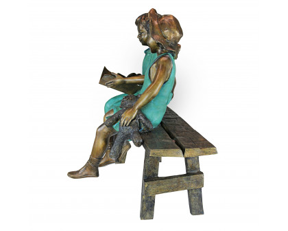 Toscano - Read to MeBoy and Girl on Bench Garden Statue