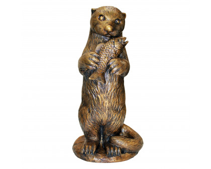 Toscano - Standing Otter with Fish Garden Statue