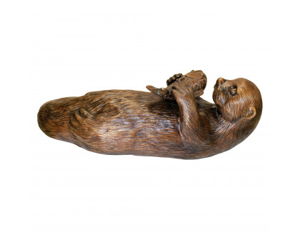 Toscano - Lazy Otter with Fish Garden Statue