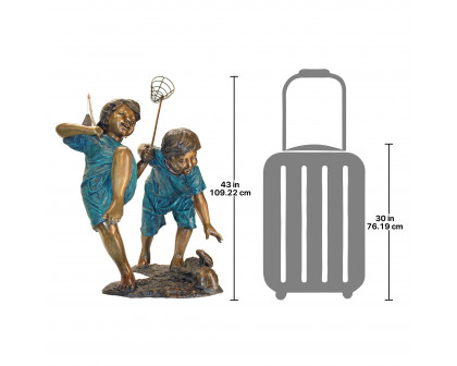 Toscano - Double Trouble Fishing Boys Garden Statue