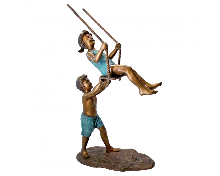 Toscano - Swinging Children Solid Garden Statue