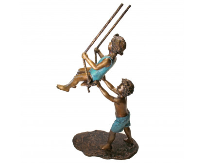 Toscano - Swinging Children Solid Garden Statue