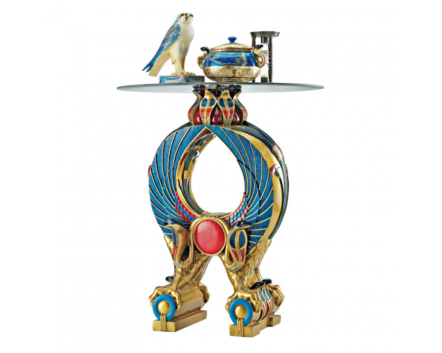 Toscano - Wings of Horus Egyptian Altar Side Table in Designer Resin