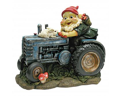 Toscano - Bunny on Board the Tractor Garden Gnome Statue