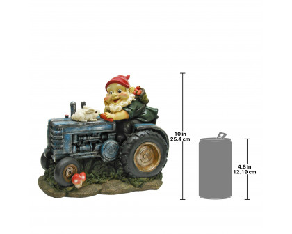 Toscano - Bunny on Board the Tractor Garden Gnome Statue