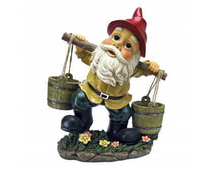 Toscano - Barney Two Buckets Garden Gnome Statue