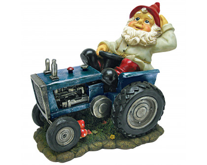 Toscano - Plowing Pete on His Tractor Garden Gnome Statue