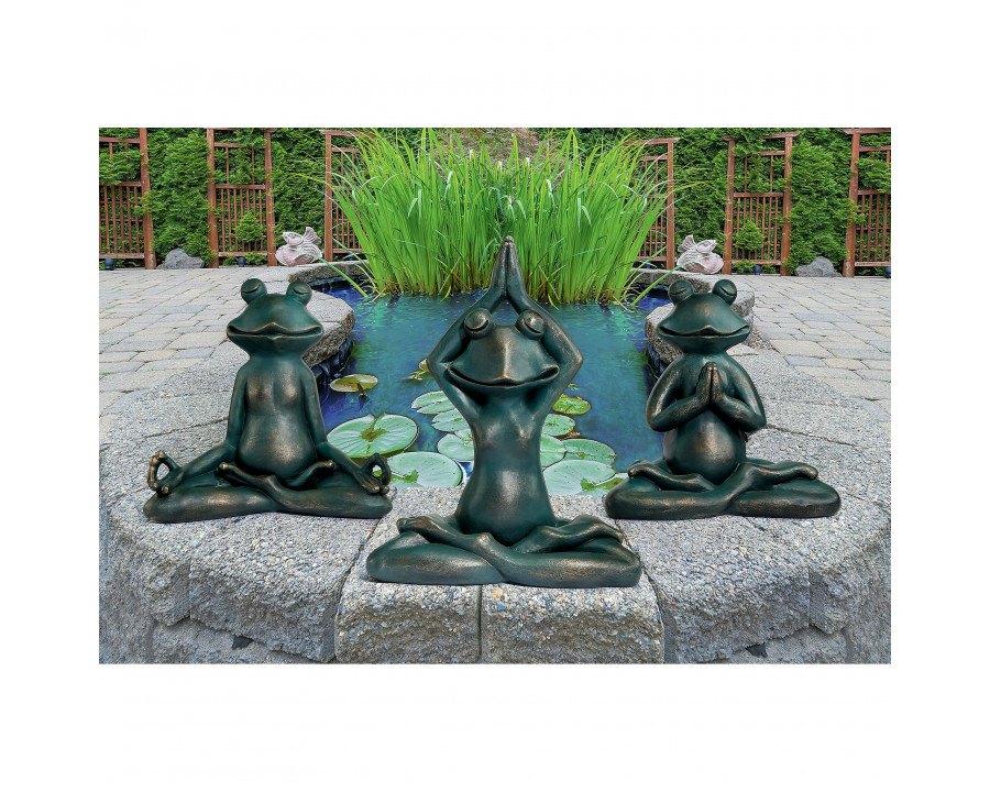 Toscano - RelaxRenew and Ribbit Zen Garden Frog Statues