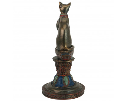 Toscano - Bastet the Egyptian Cat Goddess Altar Clock Timepiece