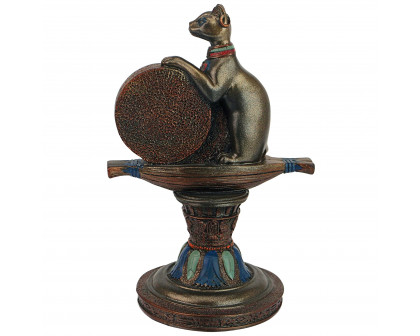 Toscano - Bastet the Egyptian Cat Goddess Altar Clock Timepiece