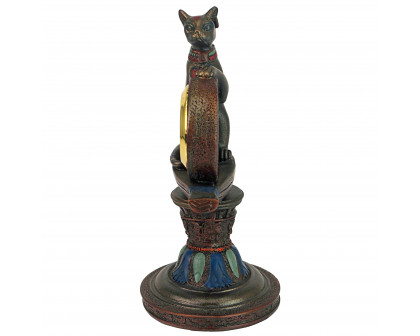 Toscano - Bastet the Egyptian Cat Goddess Altar Clock Timepiece