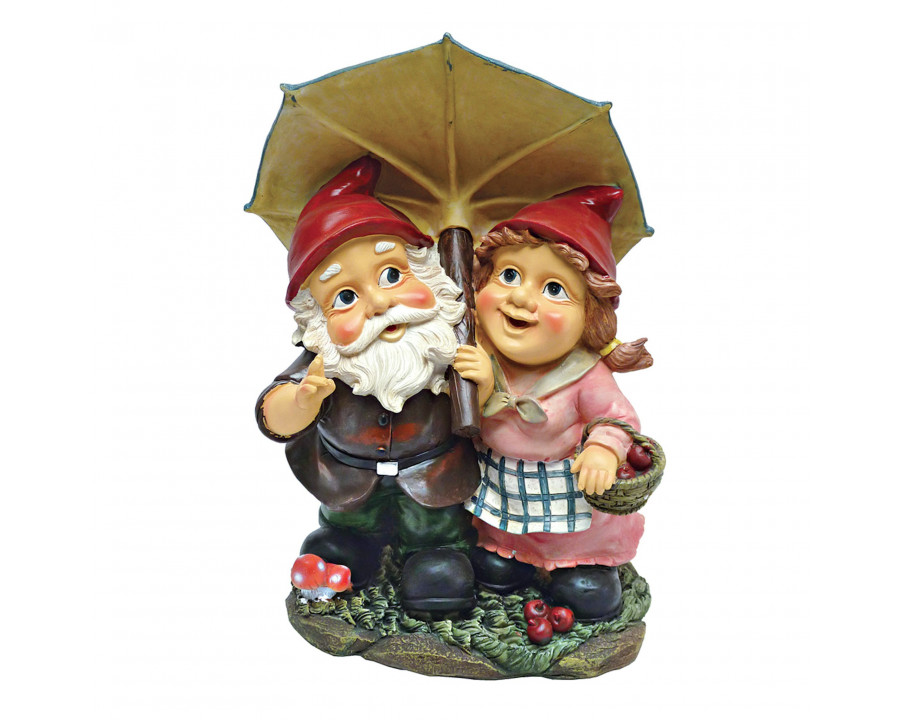 Toscano - Rainy Day Gnomes Under an Umbrella Garden Statue