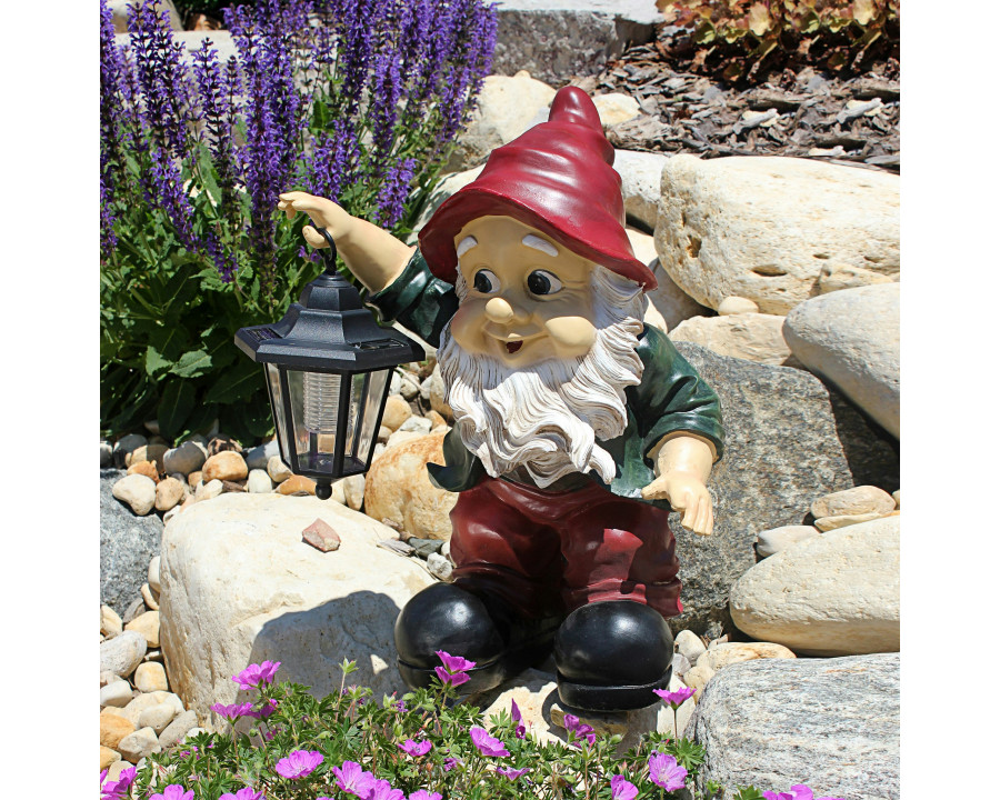 Toscano - Edison with the Lighted Lantern Garden Gnome Statue