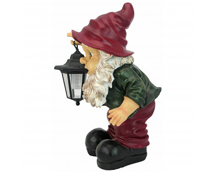 Toscano - Edison with the Lighted Lantern Garden Gnome Statue