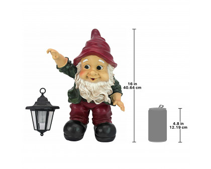 Toscano - Edison with the Lighted Lantern Garden Gnome Statue