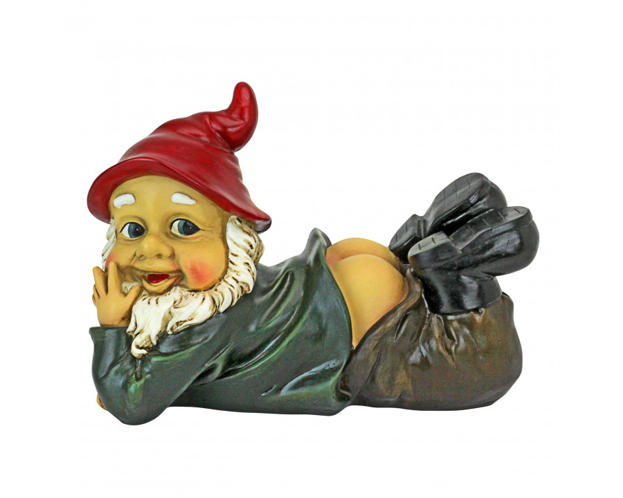 Toscano - Sun Dont Shine Mooning Naughty Garden Gnome Statue