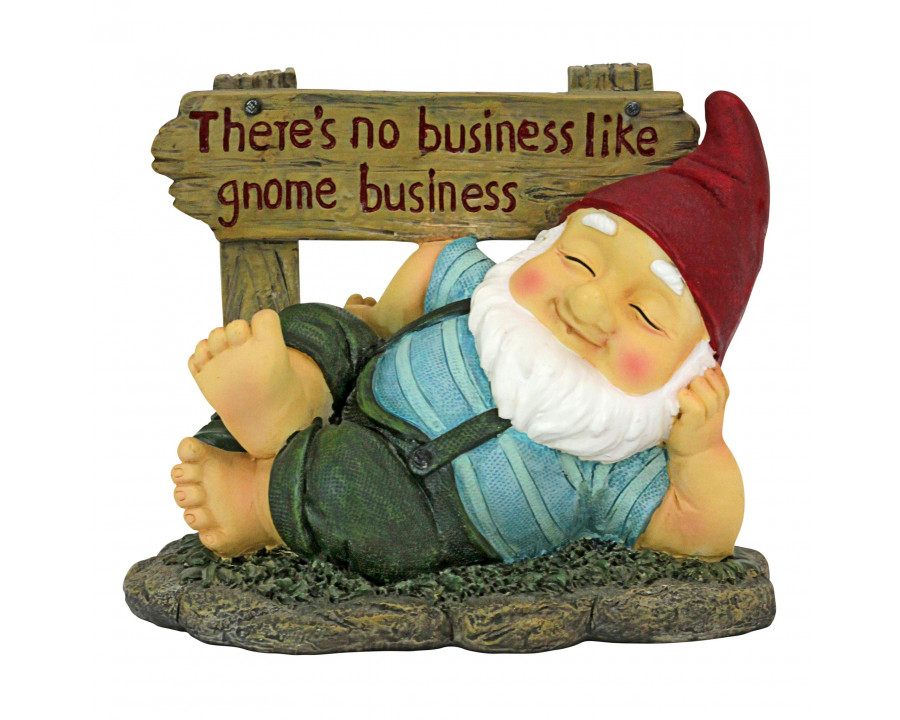 Toscano - Irving Gnomlin Resting on His Laurels Garden Gnome Statue