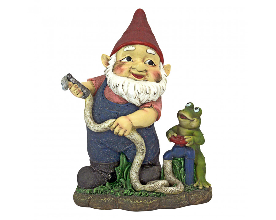 Toscano - Firefighter Franz and his Frog Fire Brigade Garden Gnome Statue