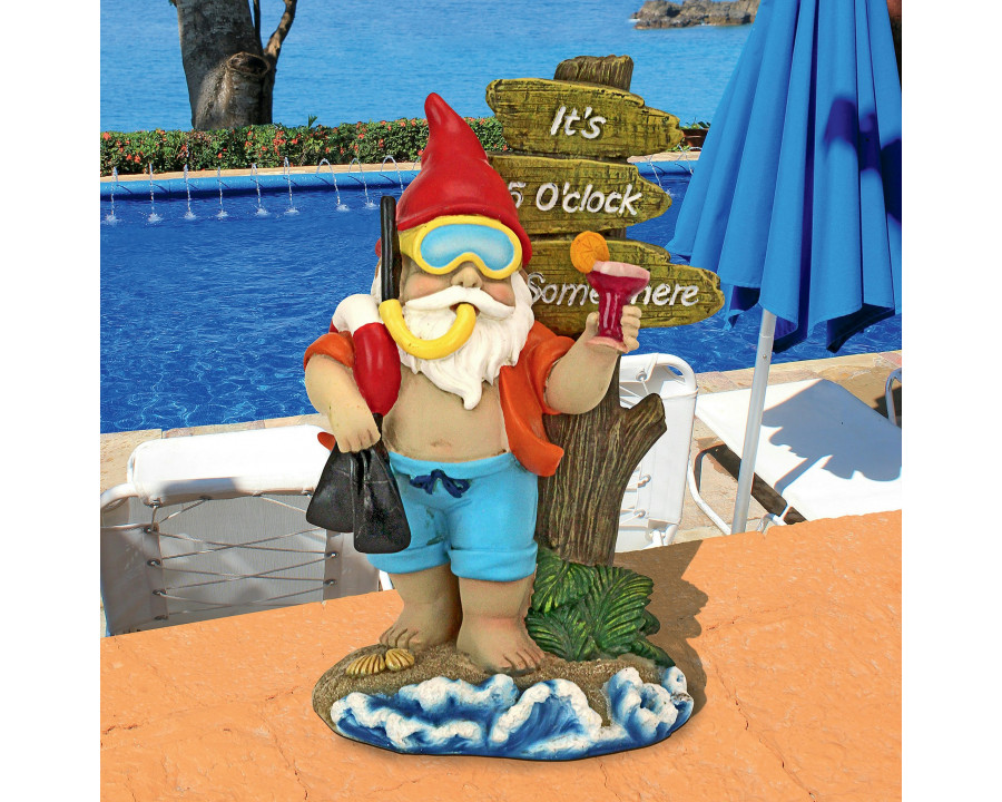 Toscano - Happy Hour Tropical Garden Gnome Statue