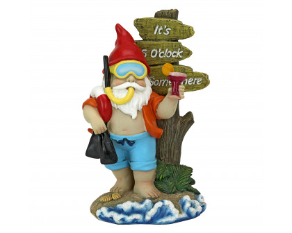 Toscano - Happy Hour Tropical Garden Gnome Statue